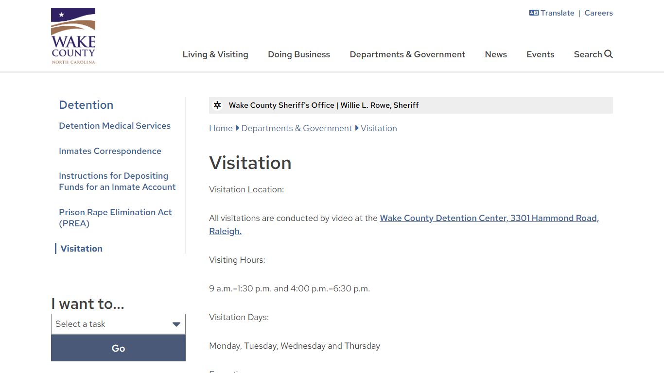 Visitation | Wake County Government