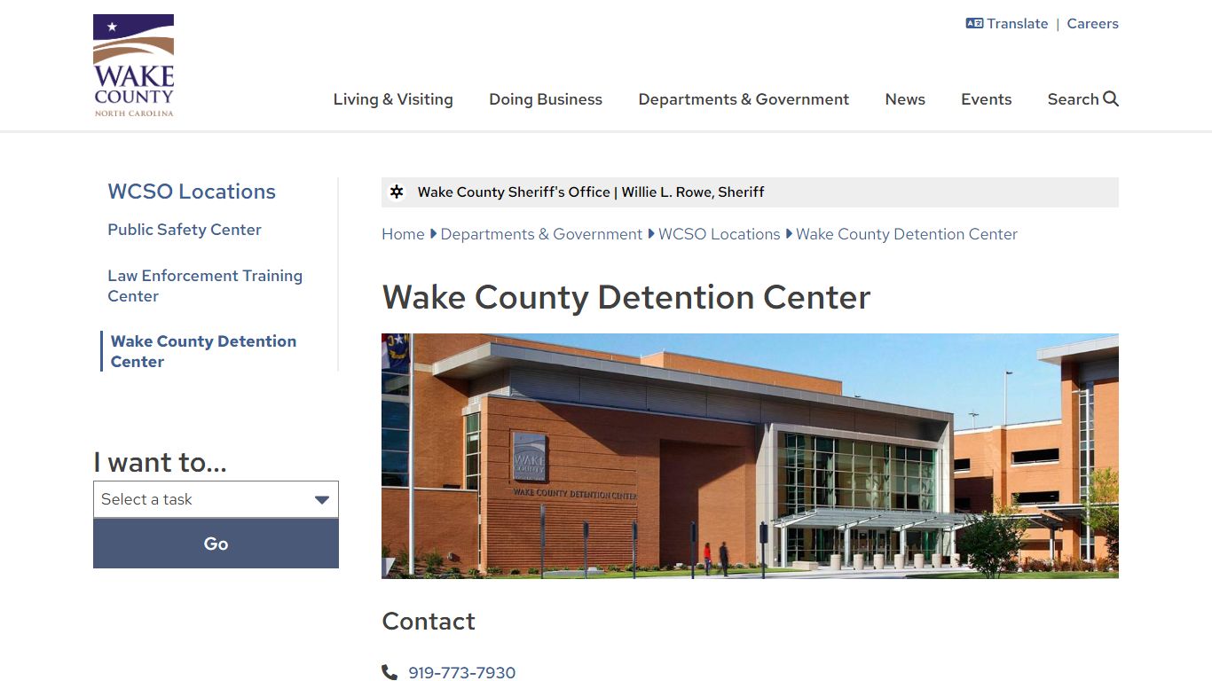 Wake County Detention Center | Wake County Government